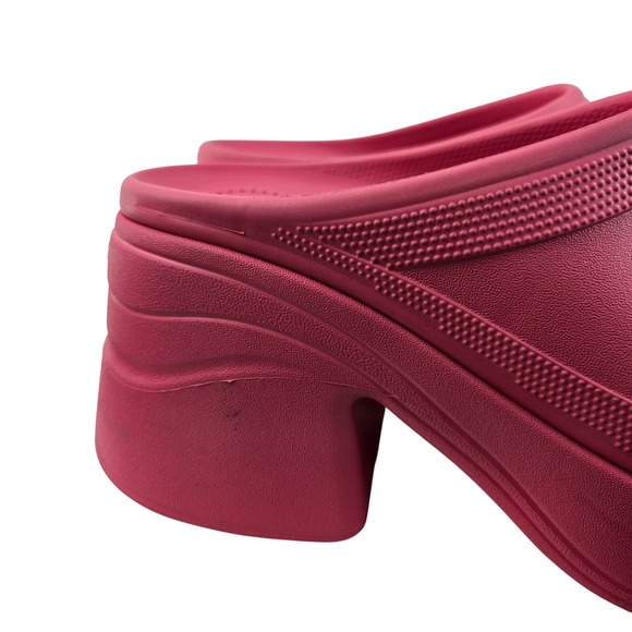 Crocs Classic Siren Platform Clogs Hyper Pink Womens 12 Mens 10 High Heel Mule - Picture 3 of 12